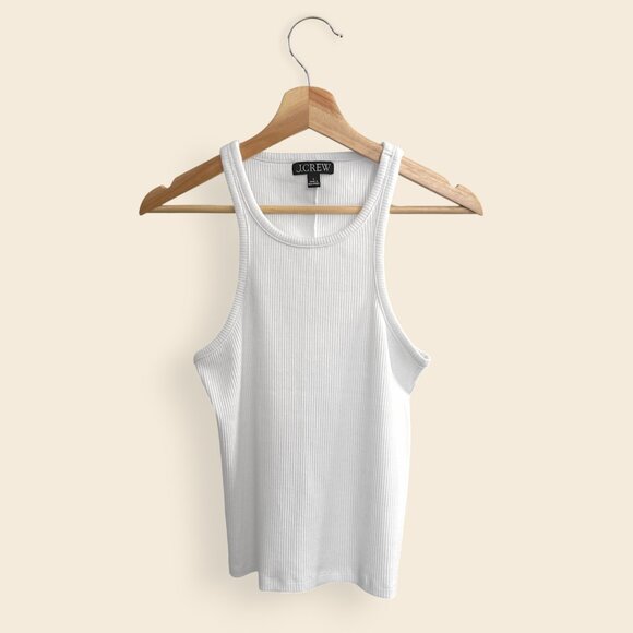 J. Crew New Favorite Tank Top in Vintage Rib, White, Small NWOT - Picture 1 of 4
